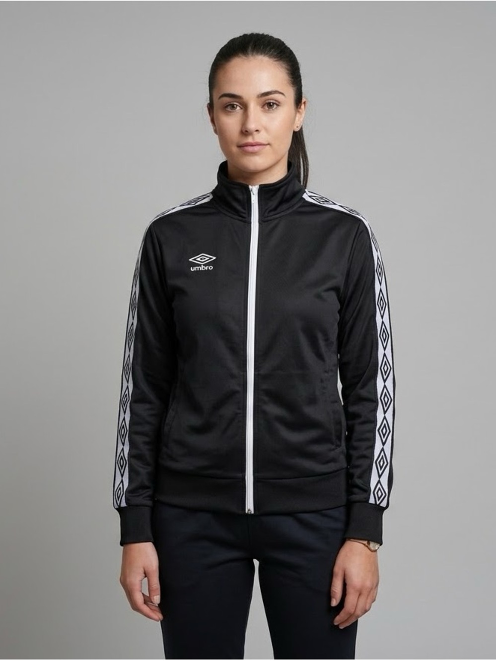 Umbro Double Diamond Logo Full Zip Track Jacket Lightweight Athleisure